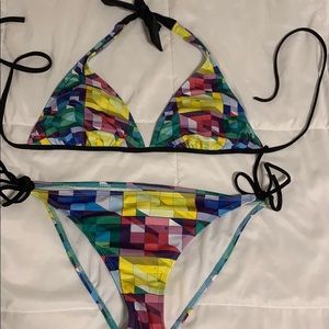 Multicolored Geometric Pattern Hurley Bikini